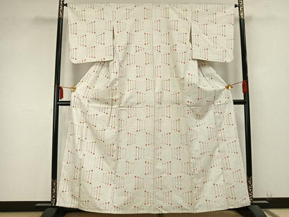 平和屋着物▽上質な紬 単衣 抽象文様 正絹 逸品 AABB2126fy
