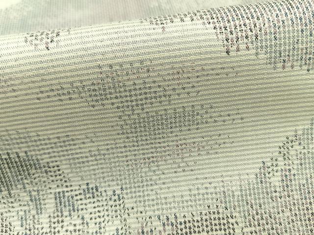 平和屋着物▽民芸　大島紬　単衣　雲取り風景文　反端付き　正絹　逸品　AABB2127fy