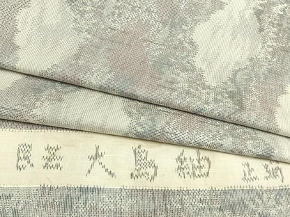 平和屋着物▽民芸　大島紬　単衣　雲取り風景文　反端付き　正絹　逸品　AABB2127fy