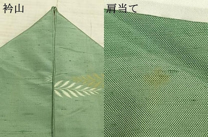 平和屋着物▽上質な紬 単衣 舞葉文 正絹 逸品 AABB2128fy