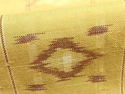 平和屋着物▽上質な紬 単衣 琉球絣 正絹 逸品 AABB2129fy