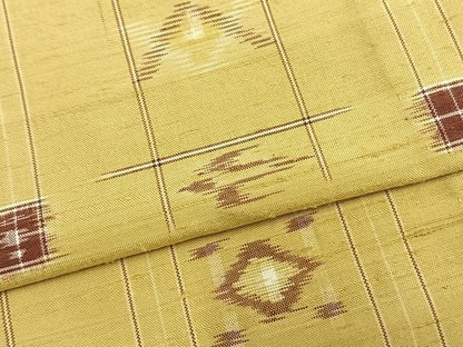 平和屋着物▽上質な紬 単衣 琉球絣 正絹 逸品 AABB2129fy