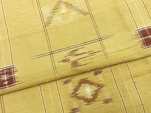 平和屋着物▽上質な紬 単衣 琉球絣 正絹 逸品 AABB2129fy