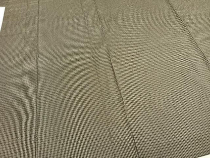 平和屋着物▽本場奄美大島紬 単衣 格子 前田紬工芸 証紙付き 正絹 逸品 AABB2130fy