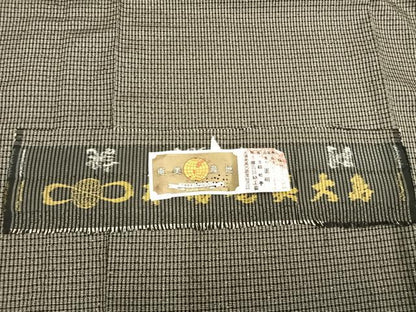 平和屋着物▽本場奄美大島紬 単衣 格子 前田紬工芸 証紙付き 正絹 逸品 AABB2130fy