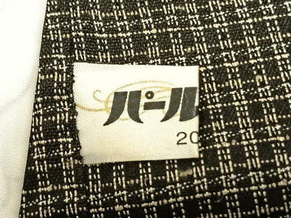 平和屋着物▽本場奄美大島紬 単衣 格子 前田紬工芸 証紙付き 正絹 逸品 AABB2130fy