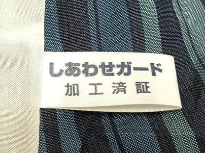 平和屋着物▽上質な紬 単衣 縞 正絹 逸品 AABB2132fy