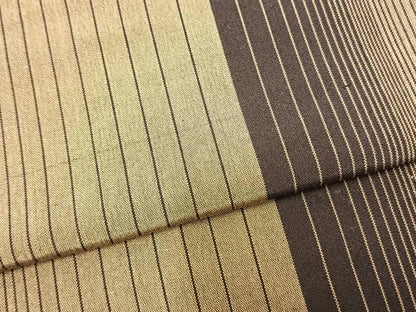 平和屋着物▽上質な紬 単衣 縞 玉糸ぼかし 反端付き 正絹 逸品 AABB2133fy
