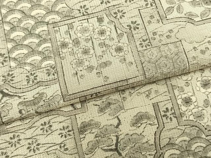 平和屋着物▽上質な紬 単衣 色紙重ね花文 正絹 逸品 AABB2135fy