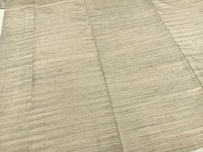 平和屋着物▽上質な紬 単衣 横縞 正絹 逸品 AABB2137fy