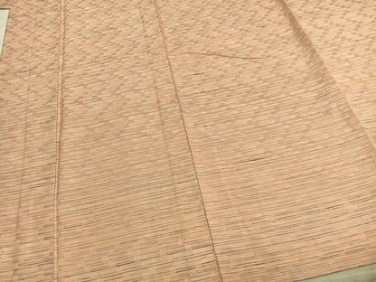 平和屋着物▽上質な紬 単衣 市松文様 正絹 逸品 未使用 AABB2140fy
