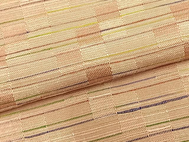 平和屋着物▽上質な紬 単衣 市松文様 正絹 逸品 未使用 AABB2140fy