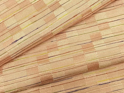 平和屋着物▽上質な紬 単衣 市松文様 正絹 逸品 未使用 AABB2140fy