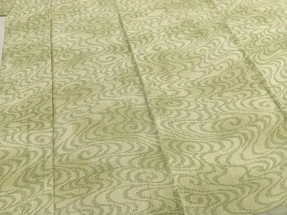平和屋着物▽上質な紬 単衣 渦巻き文 正絹 逸品 AABB2145fy
