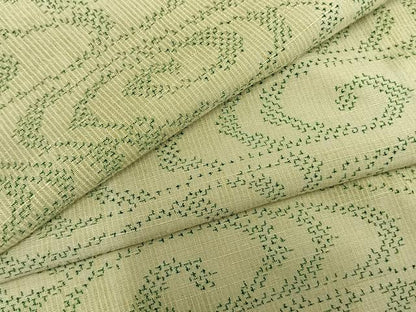 平和屋着物▽上質な紬 単衣 渦巻き文 正絹 逸品 AABB2145fy
