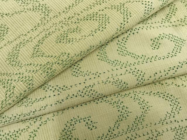 平和屋着物▽上質な紬 単衣 渦巻き文 正絹 逸品 AABB2145fy