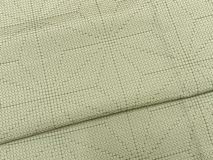 平和屋着物▽お召 単衣 麻の葉文様 正絹 逸品 AABB2148fy