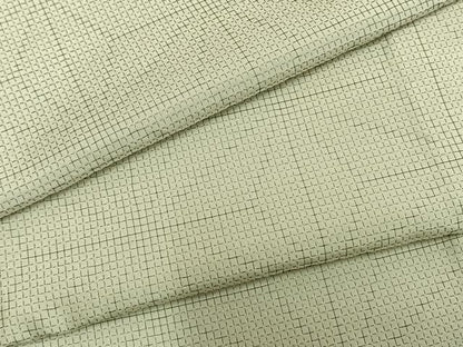 平和屋着物▽お召 単衣 麻の葉文様 正絹 逸品 AABB2148fy
