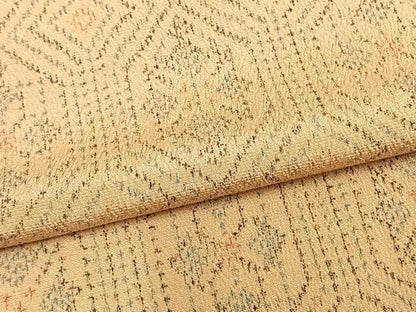 平和屋着物▽お召 単衣 亀甲花文 正絹 逸品 AABB2149fy