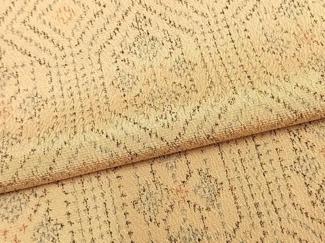 平和屋着物▽お召 単衣 亀甲花文 正絹 逸品 AABB2149fy