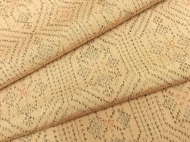 平和屋着物▽お召 単衣 亀甲花文 正絹 逸品 AABB2149fy