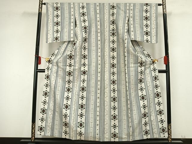 平和屋着物▽上質な紬 単衣 花間道 正絹 逸品 AABB2153fy