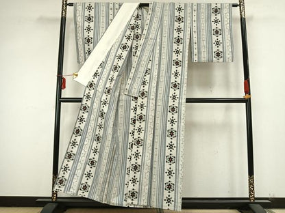 平和屋着物▽上質な紬 単衣 花間道 正絹 逸品 AABB2153fy