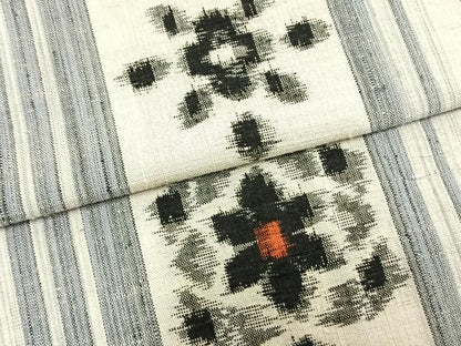 平和屋着物▽上質な紬 単衣 花間道 正絹 逸品 AABB2153fy
