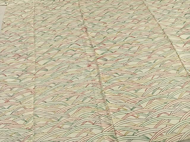 平和屋着物▽上質な小紋　単衣　笹尽くし　正絹　逸品　AABB2156fy