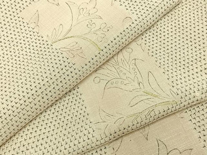 平和屋着物▽上質な紬 単衣 手描き 色紙草花文 正絹 逸品 AABB2157fy