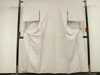 平和屋着物▽上質な色無地 単衣 蔦の葉地紋 白菫色 正絹 逸品 AABB2158fy