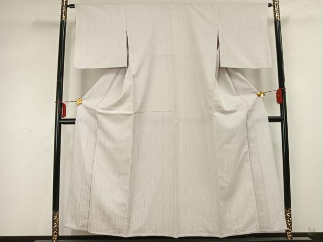 平和屋着物▽上質な色無地 単衣 蔦の葉地紋 白菫色 正絹 逸品 AABB2158fy