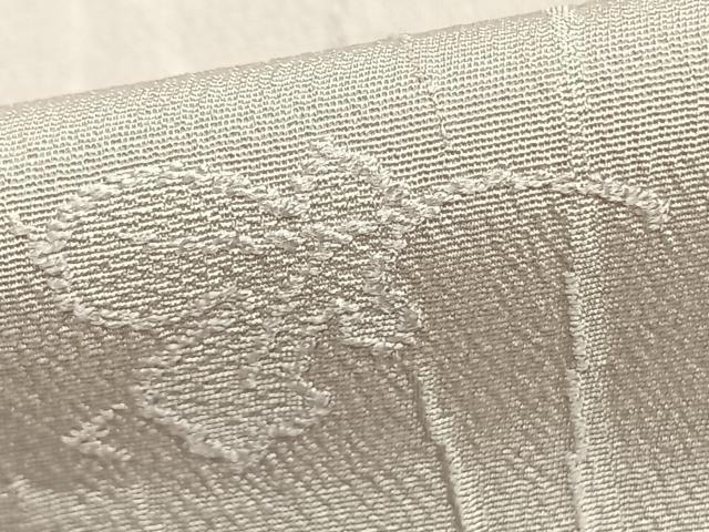 平和屋着物▽上質な色無地 単衣 蔦の葉地紋 白菫色 正絹 逸品 AABB2158fy
