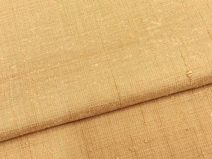 平和屋着物▽上質な紬 単衣 色無地 飴色 正絹 逸品 未使用 AABB2162fy