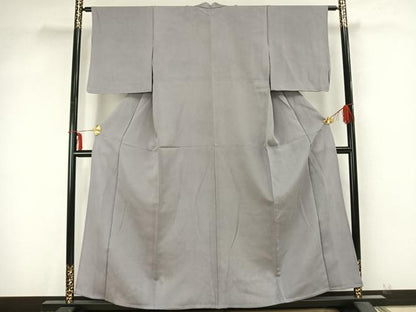 平和屋着物▽上質な色無地 単衣 暁鼠色 正絹 逸品 AABB2164fy