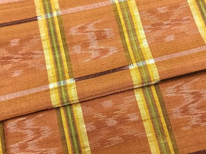 平和屋着物▽上質な紬 単衣 絣柄 正絹 逸品 AABB2165fy