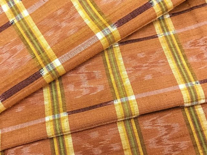 平和屋着物▽上質な紬 単衣 絣柄 正絹 逸品 AABB2165fy