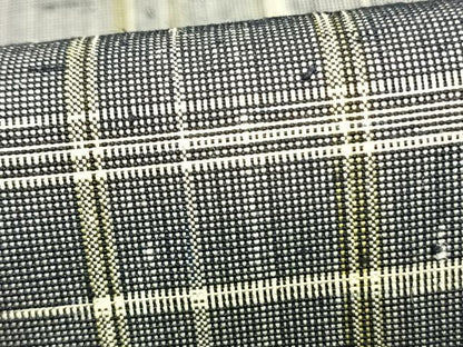 平和屋着物▽上質な紬 単衣 格子 正絹 逸品 AABB2166fy