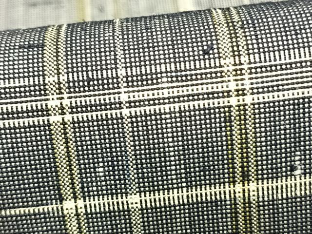 平和屋着物▽上質な紬 単衣 格子 正絹 逸品 AABB2166fy