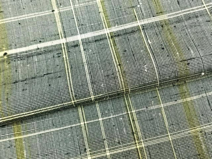 平和屋着物▽上質な紬 単衣 格子 正絹 逸品 AABB2166fy
