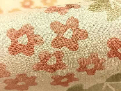 平和屋着物▽上質な紬 単衣 手描き 草花文 正絹 逸品 AABB2168fy