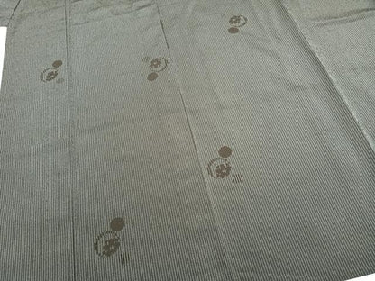 平和屋着物▽本塩沢 単衣 花丸文 正絹 逸品 AABB2169fy