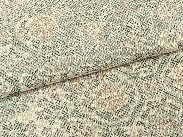 平和屋着物▽小紋 単衣 切嵌花文 洗える着物 AABB2173fy