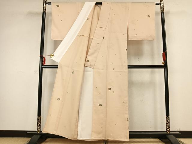 平和屋着物▽小紋 単衣 舞桜文 洗える着物 未使用 AABB2178fy