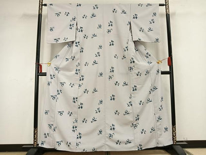 平和屋着物▽小紋 単衣 舞葉文 洗える着物 AABB2179fy
