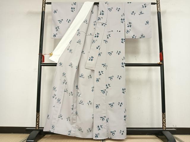 平和屋着物▽小紋 単衣 舞葉文 洗える着物 AABB2179fy