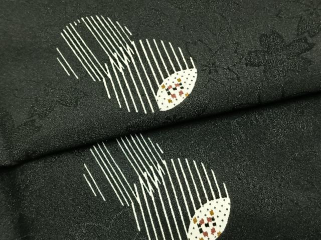 平和屋着物▽小紋 単衣 丸文 黒地 やまと誂製 洗える着物 AABB2180fy