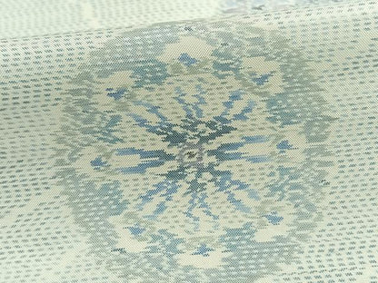 平和屋着物▽本場大島紬 白大島 単衣 花丸文 正絹 逸品 AABB2181fy