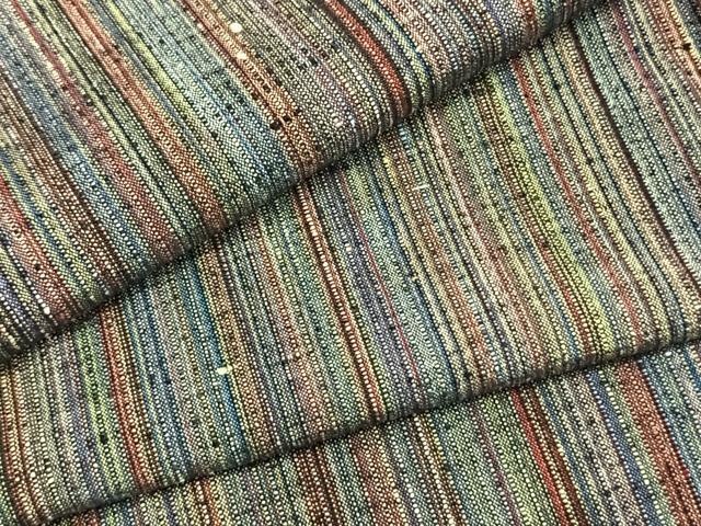 平和屋着物▽結城紬 単衣 縞 証紙付き 正絹 逸品 AABB2183fy