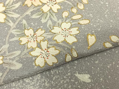 平和屋着物▽訪問着 単衣 舞桜文 たたき染め 金彩 正絹 逸品 AABB2186fy